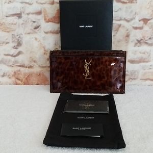New Saint Laurent Monogram YSL Tortoise Pouch